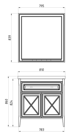 Зеркало (80х90)  ASB-Woodline Монте 80  10776